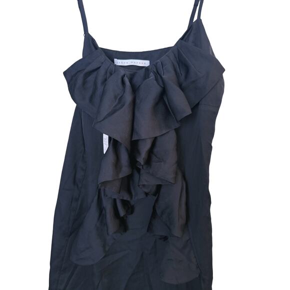 NWT Susana Monaco Mini Dress 4 Black Ruffle Cocktail Party Event Old Money - Picture 3 of 8